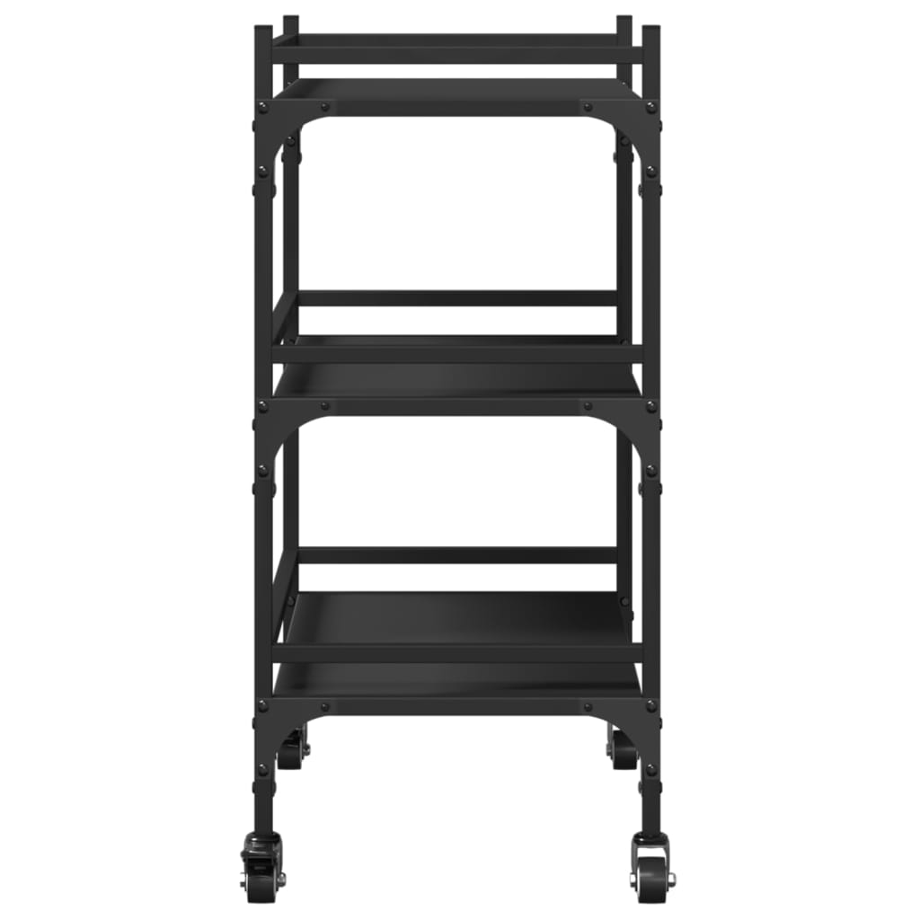 vidaXL Kitchen Trolley 50x35x75.5 cm Engineered Wood Black