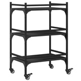 vidaXL Kitchen Trolley 50x35x75.5 cm Engineered Wood Black