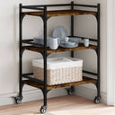 vidaXL Kitchen Trolley 50x35x75.5 cm Engineered Wood Black