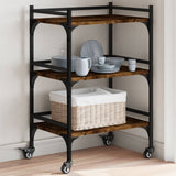 vidaXL Kitchen Trolley 50x35x75.5 cm Engineered Wood Black