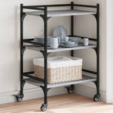 vidaXL Kitchen Trolley 50x35x75.5 cm Engineered Wood Black