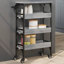 vidaXL Keukentrolley 53x20x76 cm bewerkt hout zwart