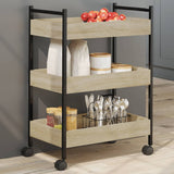 vidaXL Kitchen Trolley 50x30x70 cm Engineered Wood Black