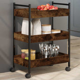 vidaXL Kitchen Trolley 50x30x70 cm Engineered Wood Black