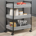 vidaXL Kitchen Trolley 50x30x70 cm Engineered Wood Black
