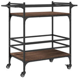 vidaXL Keukentrolley 82x40x78,5 cm bewerkt hout zwart