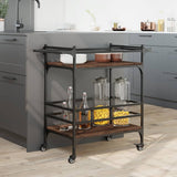vidaXL Keukentrolley 82x40x78,5 cm bewerkt hout zwart