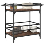 vidaXL Keukentrolley 82x40x78,5 cm bewerkt hout zwart