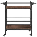 vidaXL Keukentrolley 82x40x78,5 cm bewerkt hout zwart