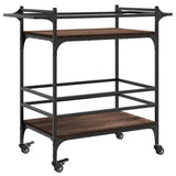 vidaXL Keukentrolley 82x40x78,5 cm bewerkt hout zwart