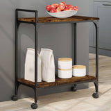 vidaXL Keukentrolley 60,5x31x72,5 cm bewerkt hout zwart