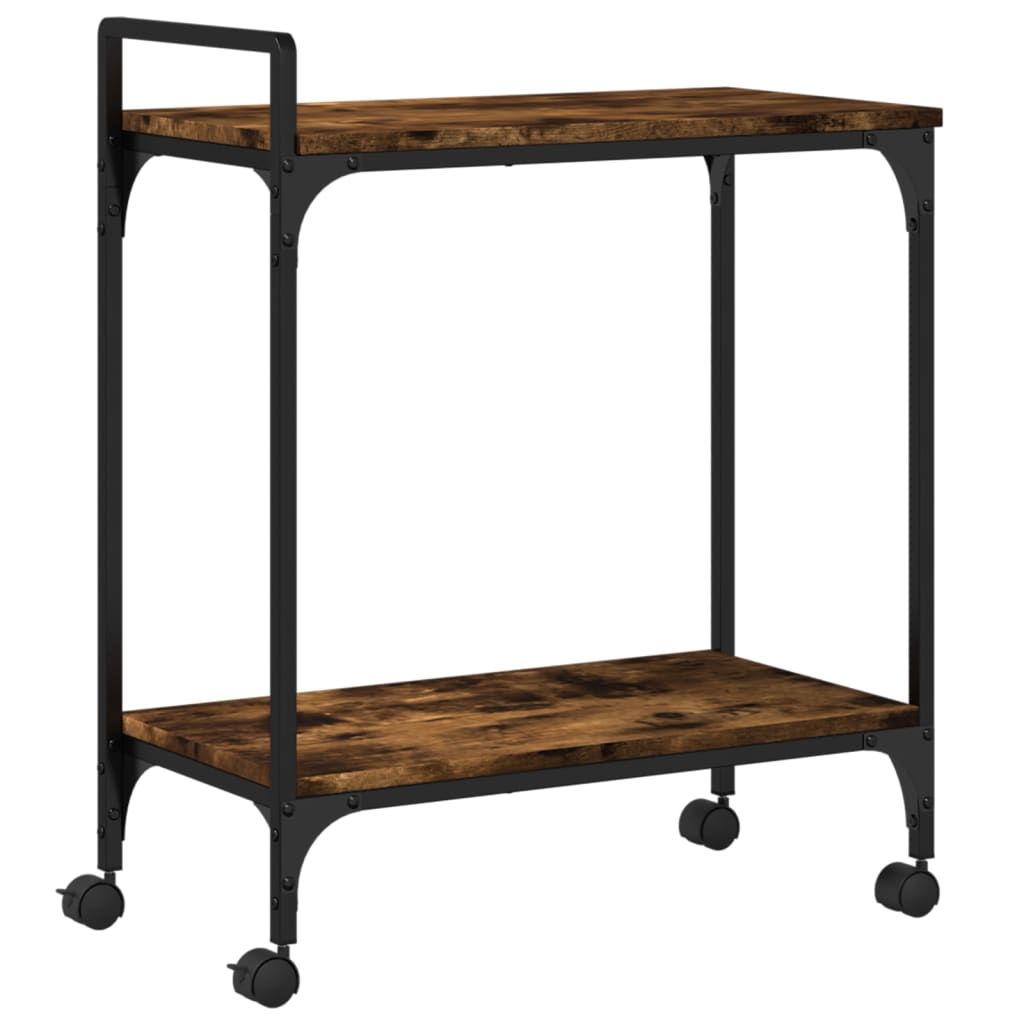 vidaXL Keukentrolley 60,5x31x72,5 cm bewerkt hout zwart