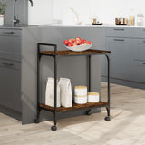 vidaXL Keukentrolley 60,5x31x72,5 cm bewerkt hout zwart