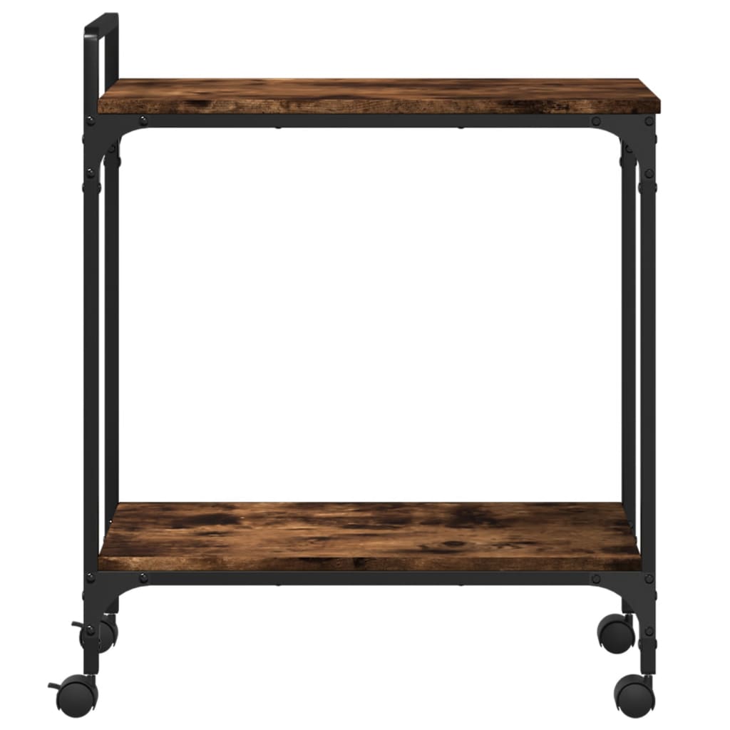 vidaXL Keukentrolley 60,5x31x72,5 cm bewerkt hout zwart