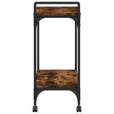vidaXL Keukentrolley 60,5x31x72,5 cm bewerkt hout zwart