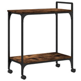 vidaXL Keukentrolley 60,5x31x72,5 cm bewerkt hout zwart