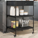 vidaXL Kitchen Trolley 60x48x89.5 cm Engineered Wood Black