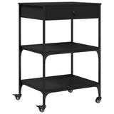 vidaXL Kitchen Trolley 60x48x89.5 cm Engineered Wood Black