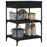 vidaXL Kitchen Trolley 60x48x89.5 cm Engineered Wood Black