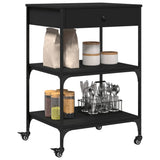 vidaXL Kitchen Trolley 60x48x89.5 cm Engineered Wood Black