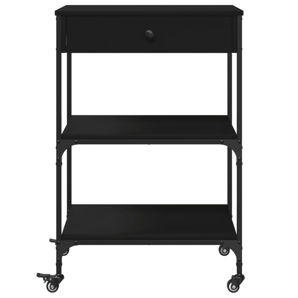 vidaXL Kitchen Trolley 60x48x89.5 cm Engineered Wood Black