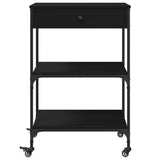 vidaXL Kitchen Trolley 60x48x89.5 cm Engineered Wood Black