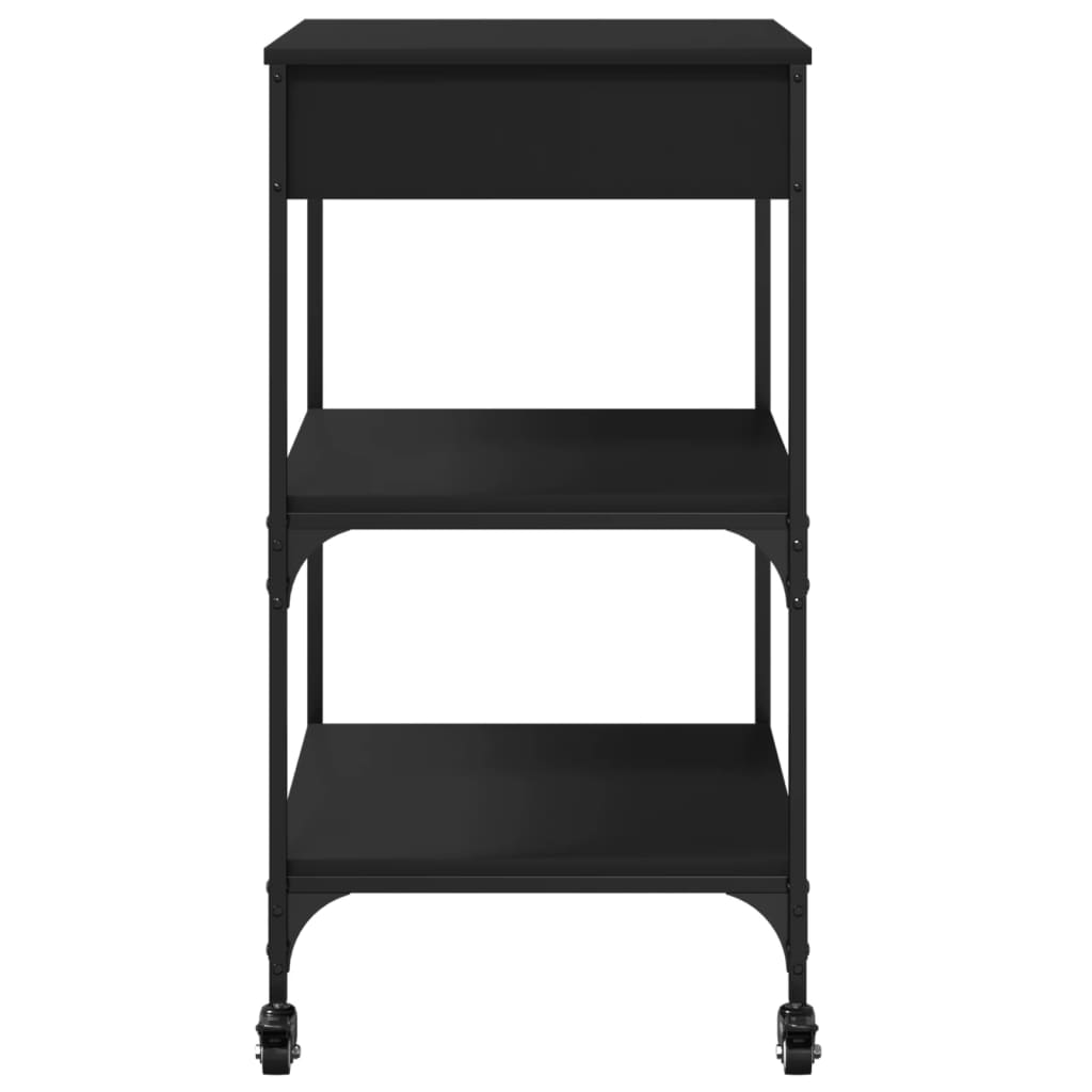 vidaXL Kitchen Trolley 60x48x89.5 cm Engineered Wood Black