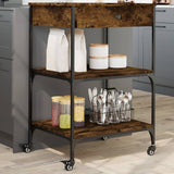 vidaXL Kitchen Trolley 60x48x89.5 cm Engineered Wood Black
