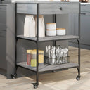 vidaXL Kitchen Trolley 60x48x89.5 cm Engineered Wood Black