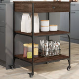 vidaXL Kitchen Trolley 60x48x89.5 cm Engineered Wood Black
