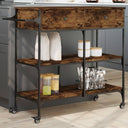 vidaXL Keukentrolley 105x42x95 cm bewerkt hout zwart