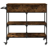 vidaXL Keukentrolley 105x42x95 cm bewerkt hout zwart