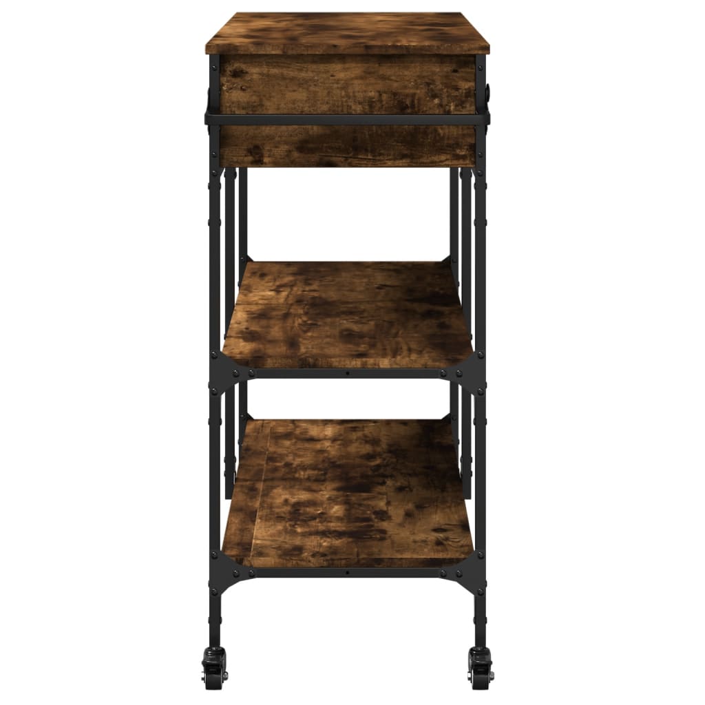 vidaXL Keukentrolley 105x42x95 cm bewerkt hout zwart