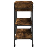 vidaXL Keukentrolley 105x42x95 cm bewerkt hout zwart