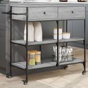 vidaXL Keukentrolley 105x42x95 cm bewerkt hout zwart