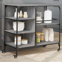 vidaXL Keukentrolley 100x45x89,5 cm bewerkt hout zwart