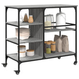 vidaXL Keukentrolley 100x45x89,5 cm bewerkt hout zwart