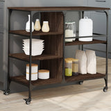 vidaXL Keukentrolley 100x45x89,5 cm bewerkt hout zwart