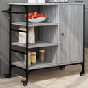 vidaXL Keukentrolley 87,5x38,5x84,5 cm bewerkt hout zwart