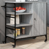 vidaXL Keukentrolley 87,5x38,5x84,5 cm bewerkt hout zwart
