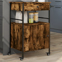 vidaXL Keukentrolley 56x43x89,5 cm bewerkt hout zwart