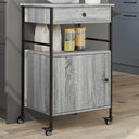 vidaXL Keukentrolley 56x43x89,5 cm bewerkt hout zwart