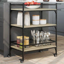 vidaXL Keukentrolley 65x40x86,5 cm bewerkt hout zwart