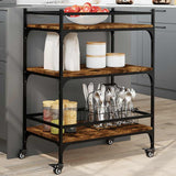 vidaXL Keukentrolley 65x40x86,5 cm bewerkt hout zwart