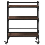 vidaXL Keukentrolley 65x40x86,5 cm bewerkt hout zwart