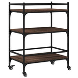 vidaXL Keukentrolley 65x40x86,5 cm bewerkt hout zwart