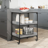 vidaXL Keukentrolley 60x41x80,5 cm bewerkt hout zwart