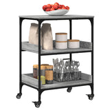 vidaXL Keukentrolley 60x41x80,5 cm bewerkt hout zwart