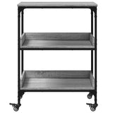 vidaXL Keukentrolley 60x41x80,5 cm bewerkt hout zwart