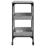 vidaXL Keukentrolley 60x41x80,5 cm bewerkt hout zwart
